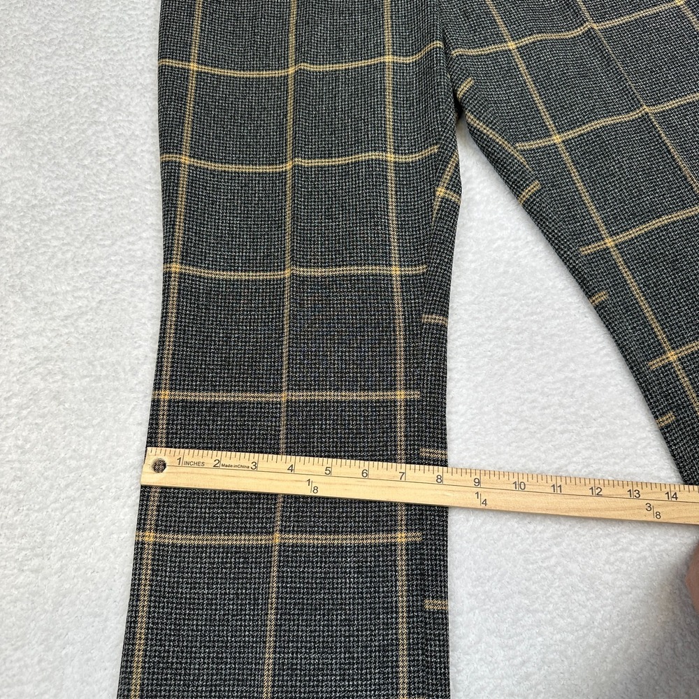 7th Avenue Design Studio Plaid Dress Pants Black‎ Gray Yellow Women's 12 - Picture 6 of 12